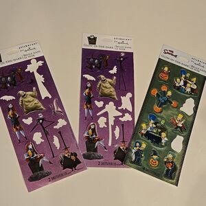 Vintage Retro Simpson Nightmare Before Glow-in-the-Dark Halloween Stickers
